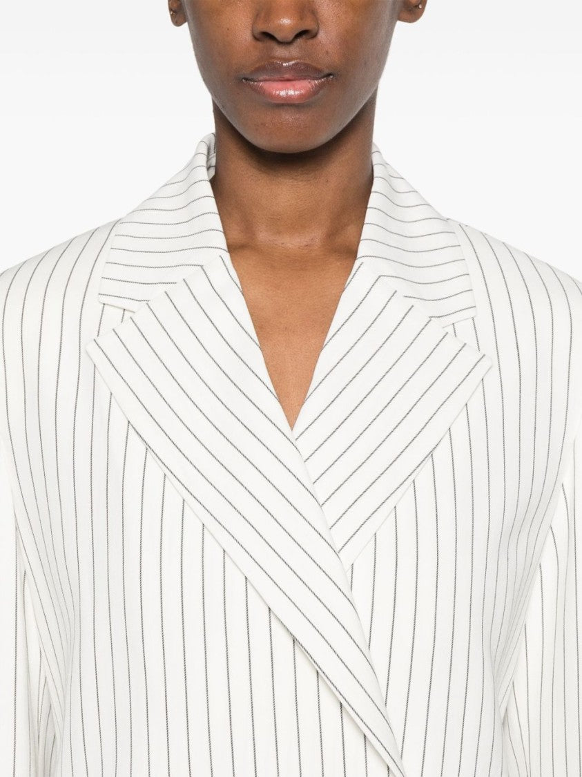 Loulou Studio White Striped Blazer