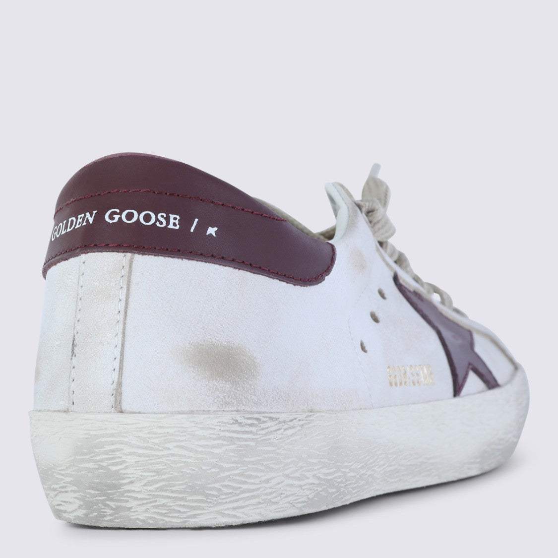 Golden Goose Distressed White Leather Sneakers
