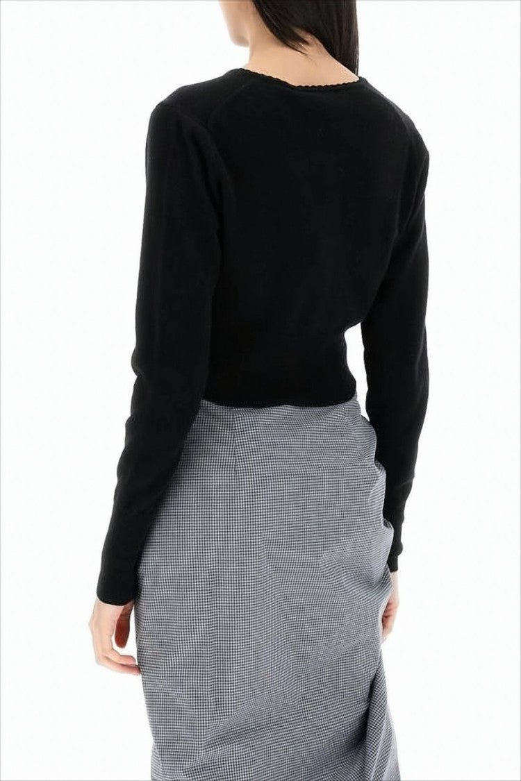 Vivienne Westwood Cropped Cardigan With Button-Down Front And Embroidered Detail