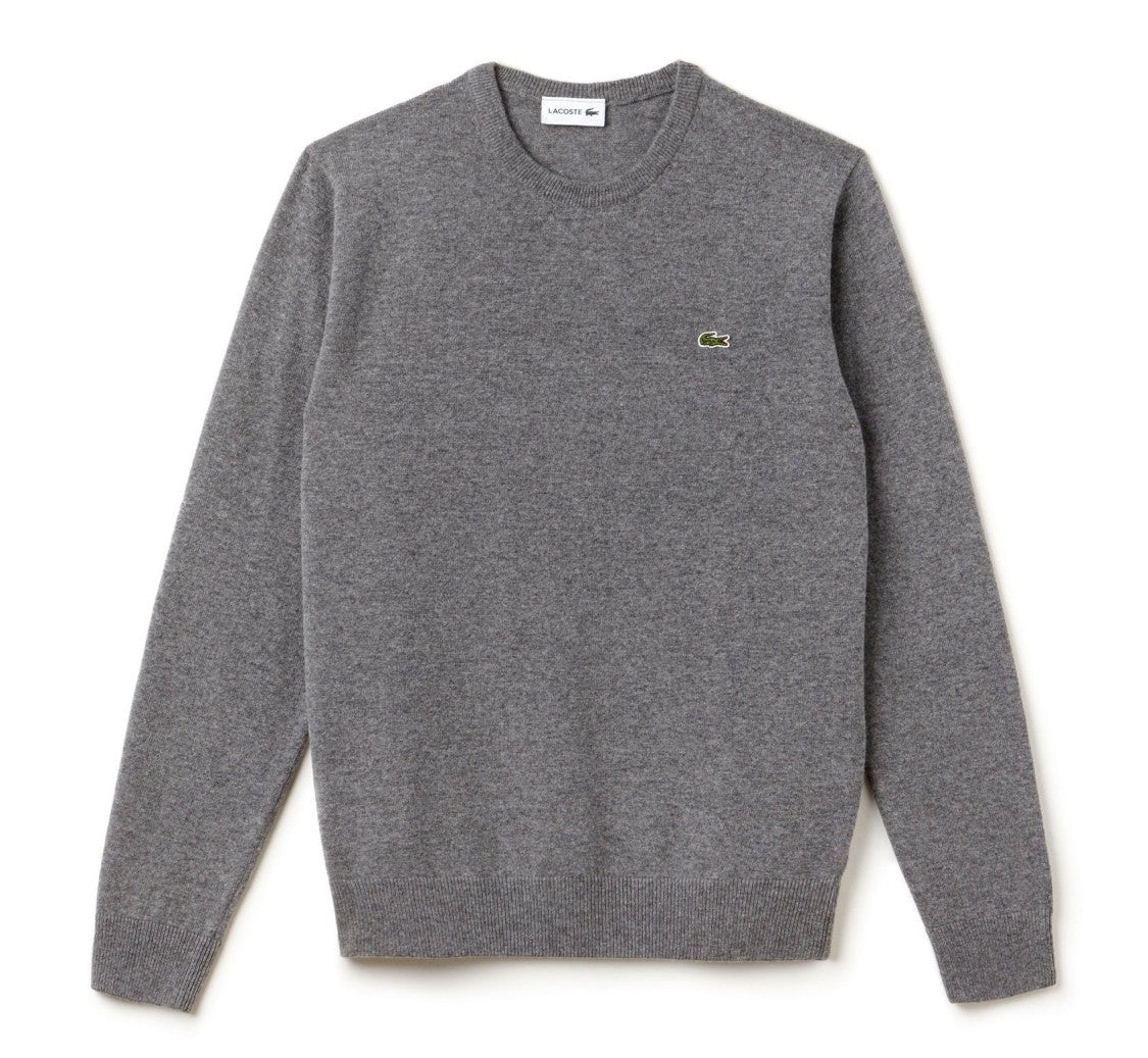 Lacoste Classic Crew Neck Grey Cotton Sweater