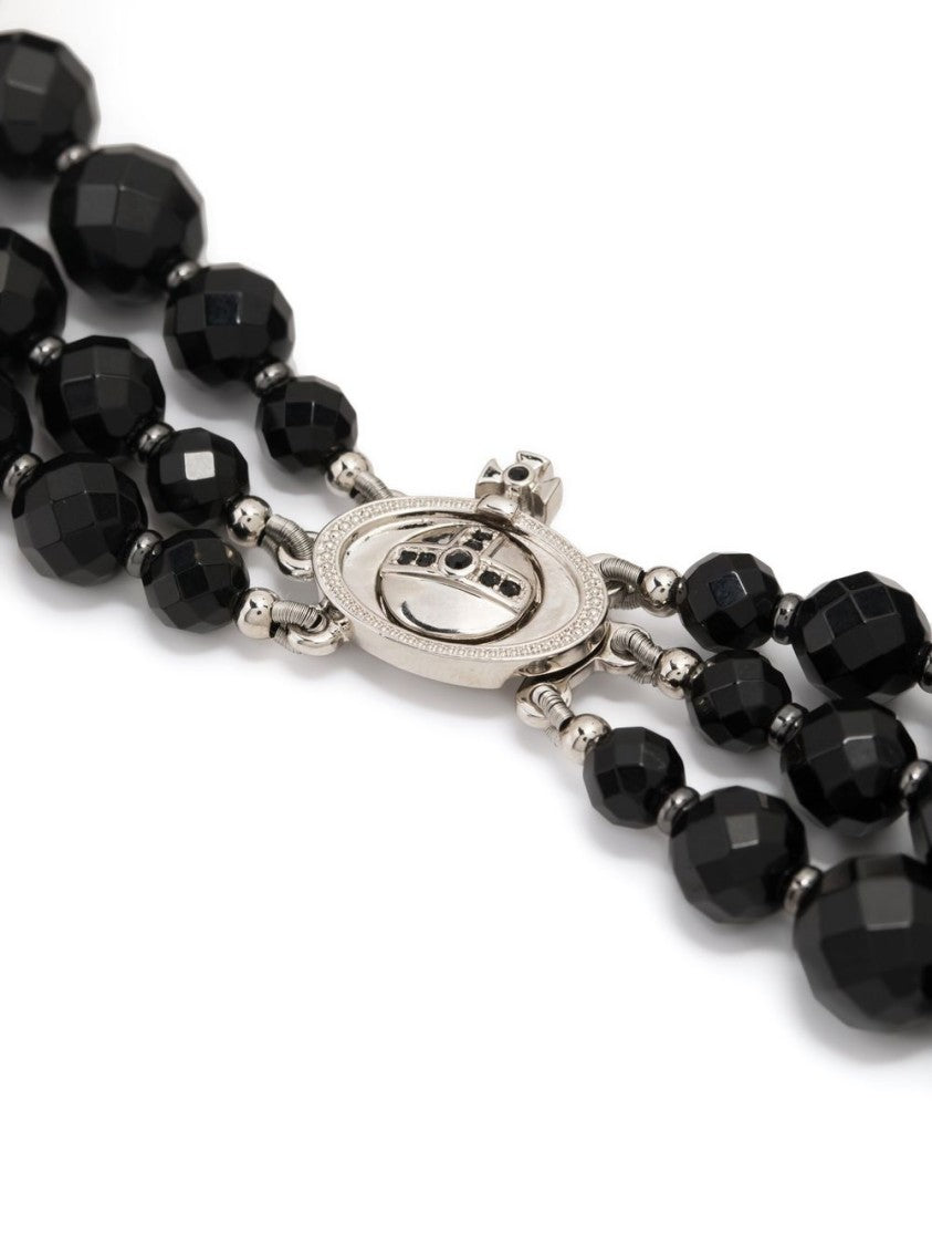 Vivienne Westwood Silver-Tone Orb Crystal Layered Bead Necklace