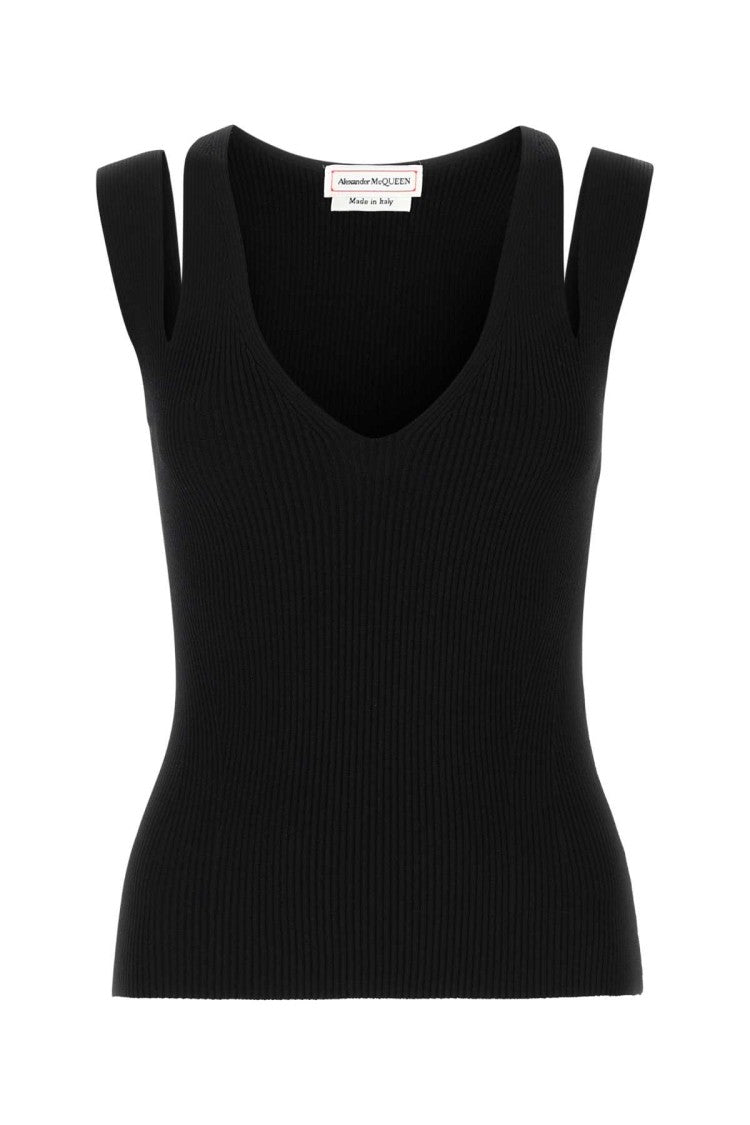 Alexander Mcqueen Black Viscose Blend Top