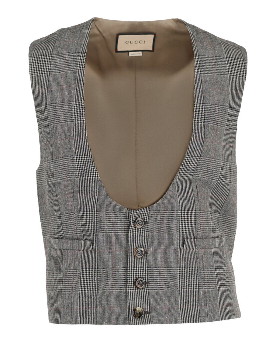 Gucci Wool Blend Plaid Vest