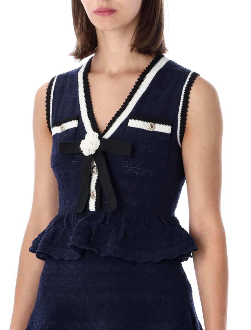 Self-Portrait Peplum Knit Mini Dress