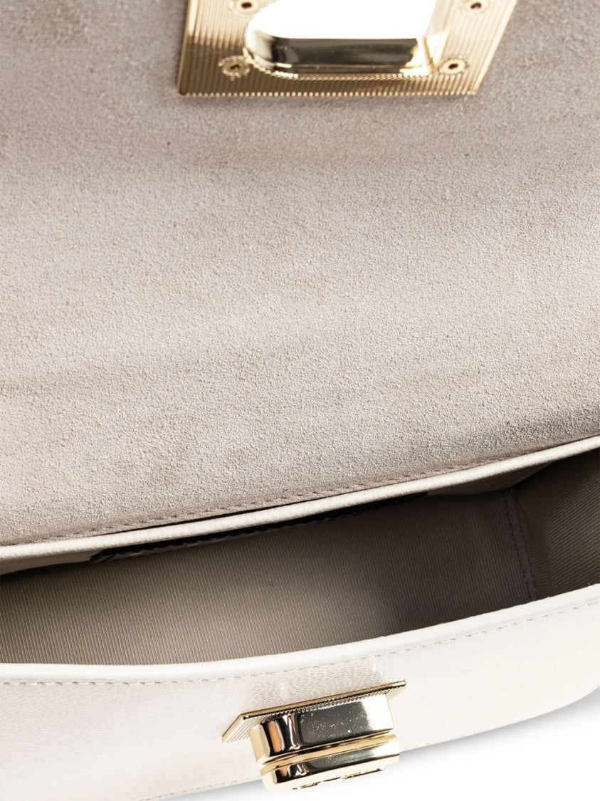 Furla Structured White Leather Shoulder Bag