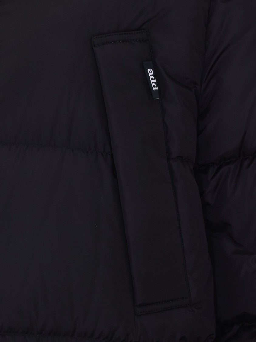 Add Black Quilted Long Polyamide Down Coat