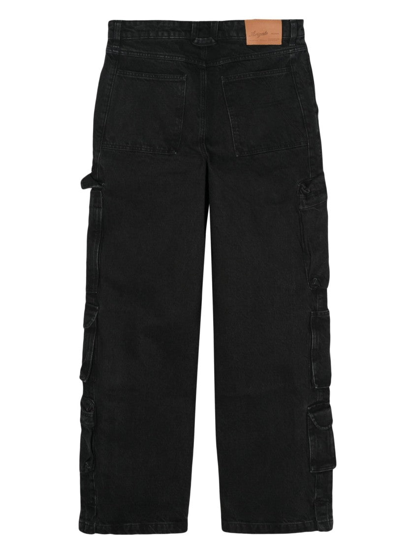 Axel Arigato Black Utility Cargo Straight-Cut Cotton Jeans