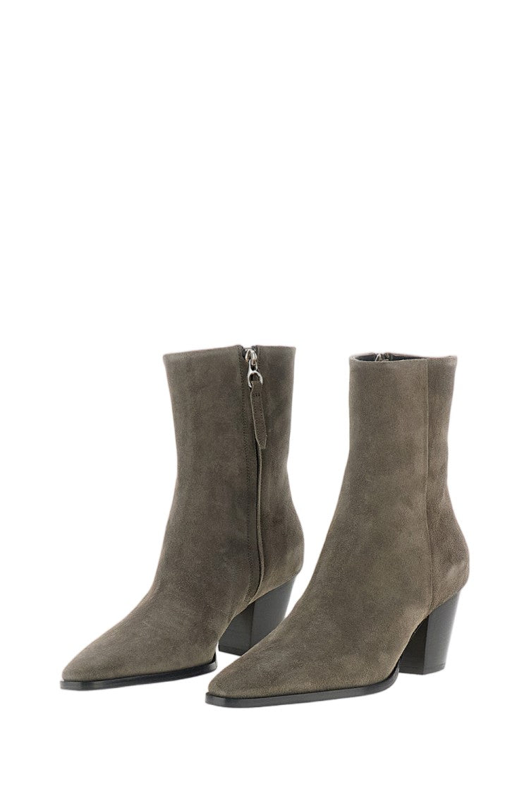 Aeydē Grey Hedvig Suede Cowboy Ankle Boots