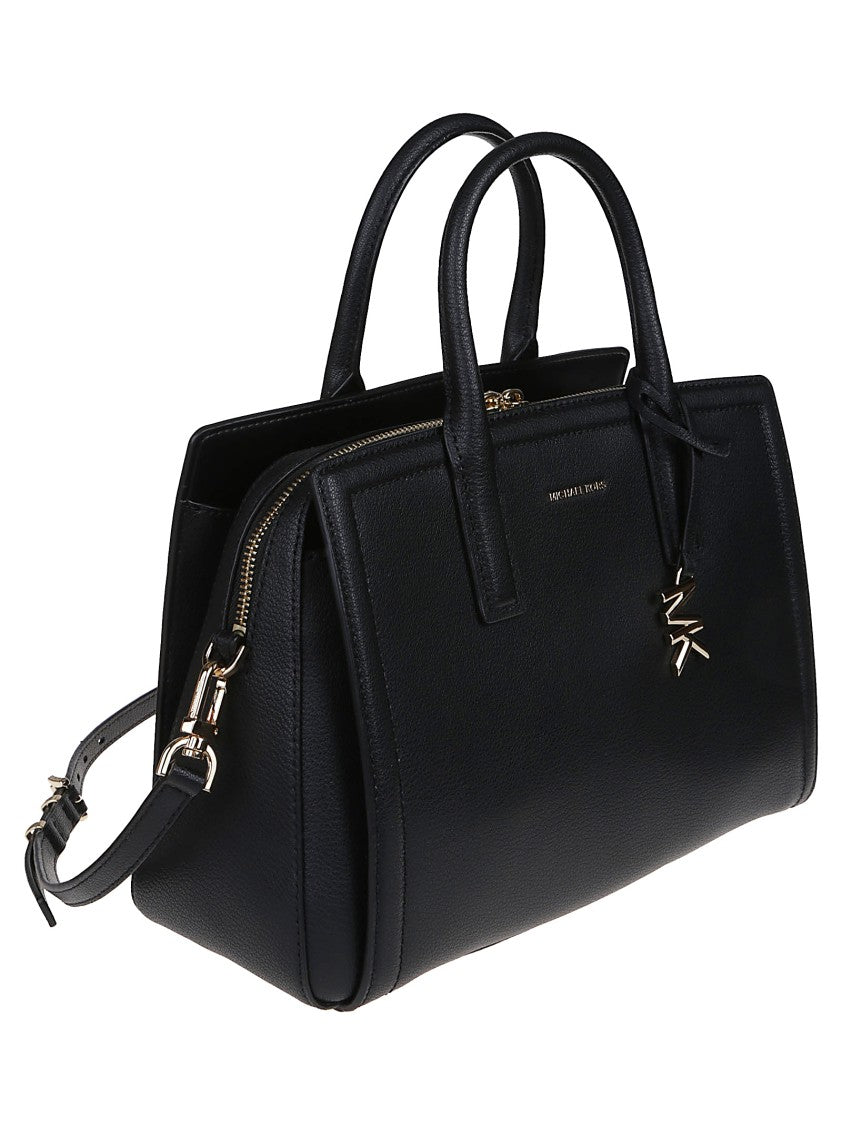 Michael Kors Medium Laila Black Leather Satchel