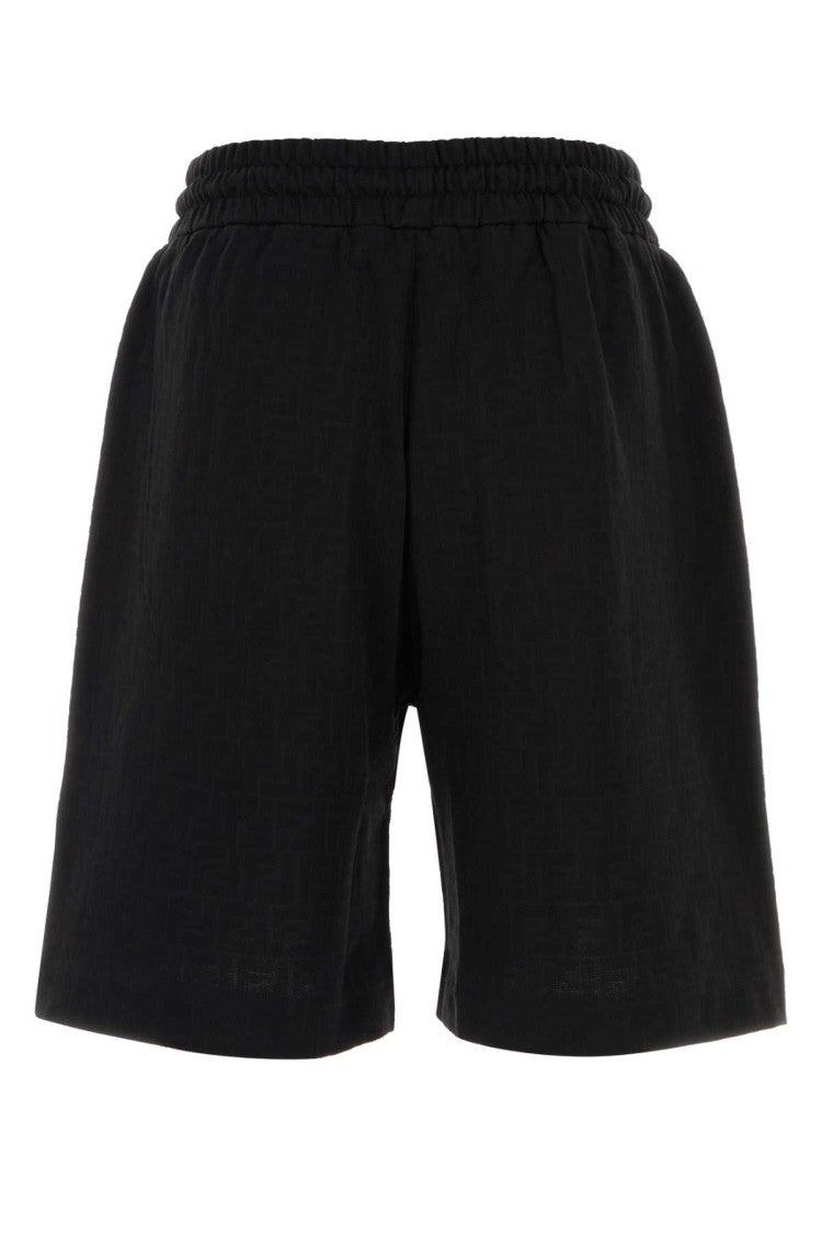 Fendi Black Piquet Bermuda Shorts