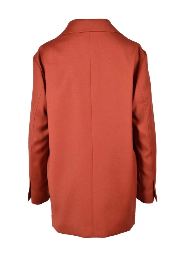 Rochas Double-Breasted Blazer Jacket - Rust