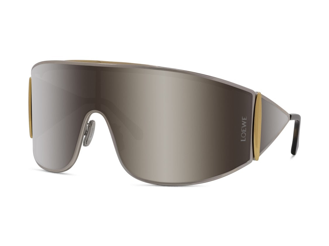Loewe Gold Lw40202u Futuristic Mirrored Shield Sunglasses