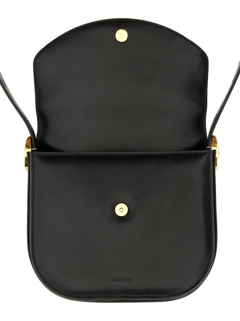 Jil Sander Leather Coin Shoulder Bag With Gold-Tone Clasp