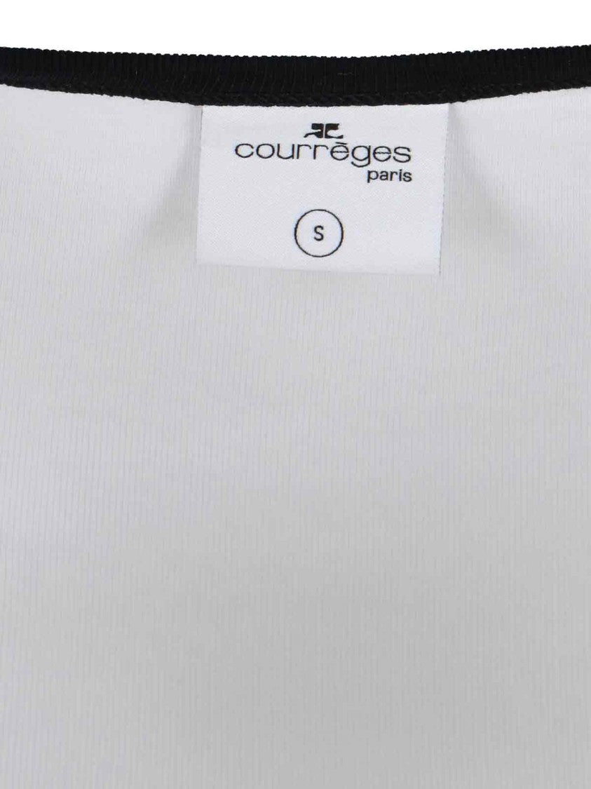 Courrèges Ribbed Cotton Mini Dress With Logo Embroidery