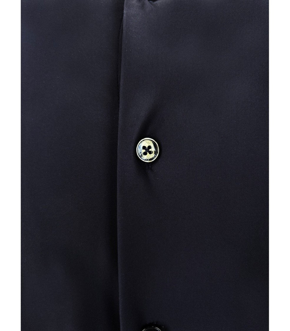 Archivium Dark Blue Stretch Technical Fabric Shirt