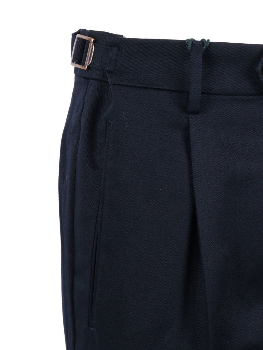Berwich Blue Retro Inspired Tailored Straight-Leg Pants