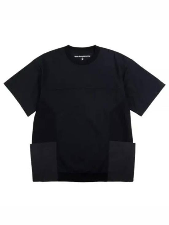 White Mountaineering Black Short-Sleeved T-Shirt With Structured Silhouette
