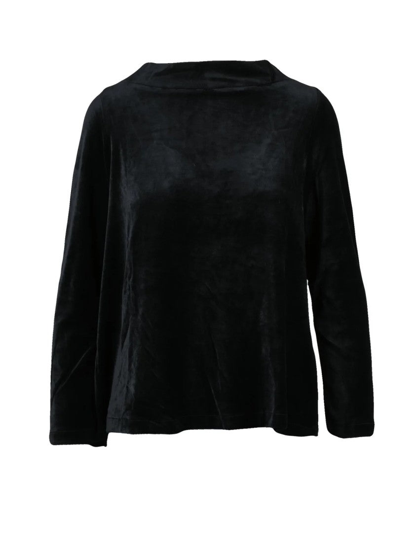 Mama B. Black Fluid Fit Stretch Chenille Sweatshirt