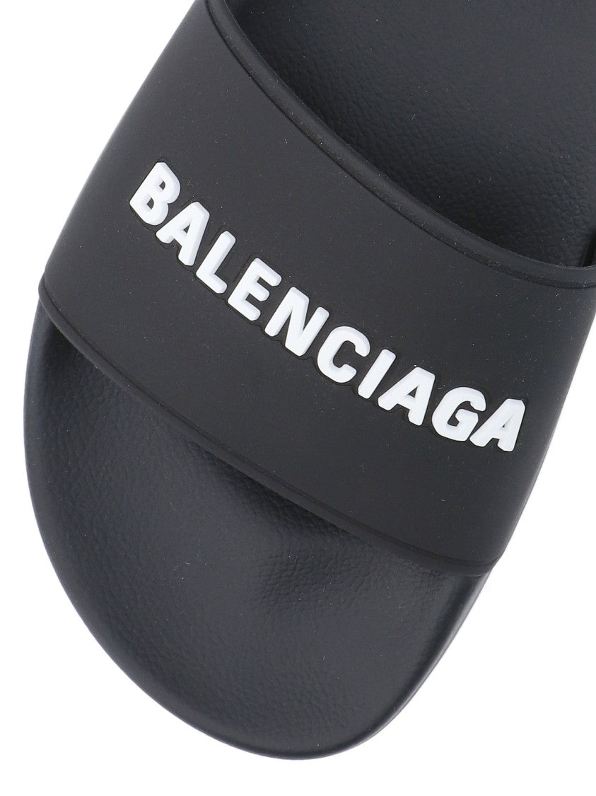 Balenciaga "Pool Side" Slide Sandals – Black