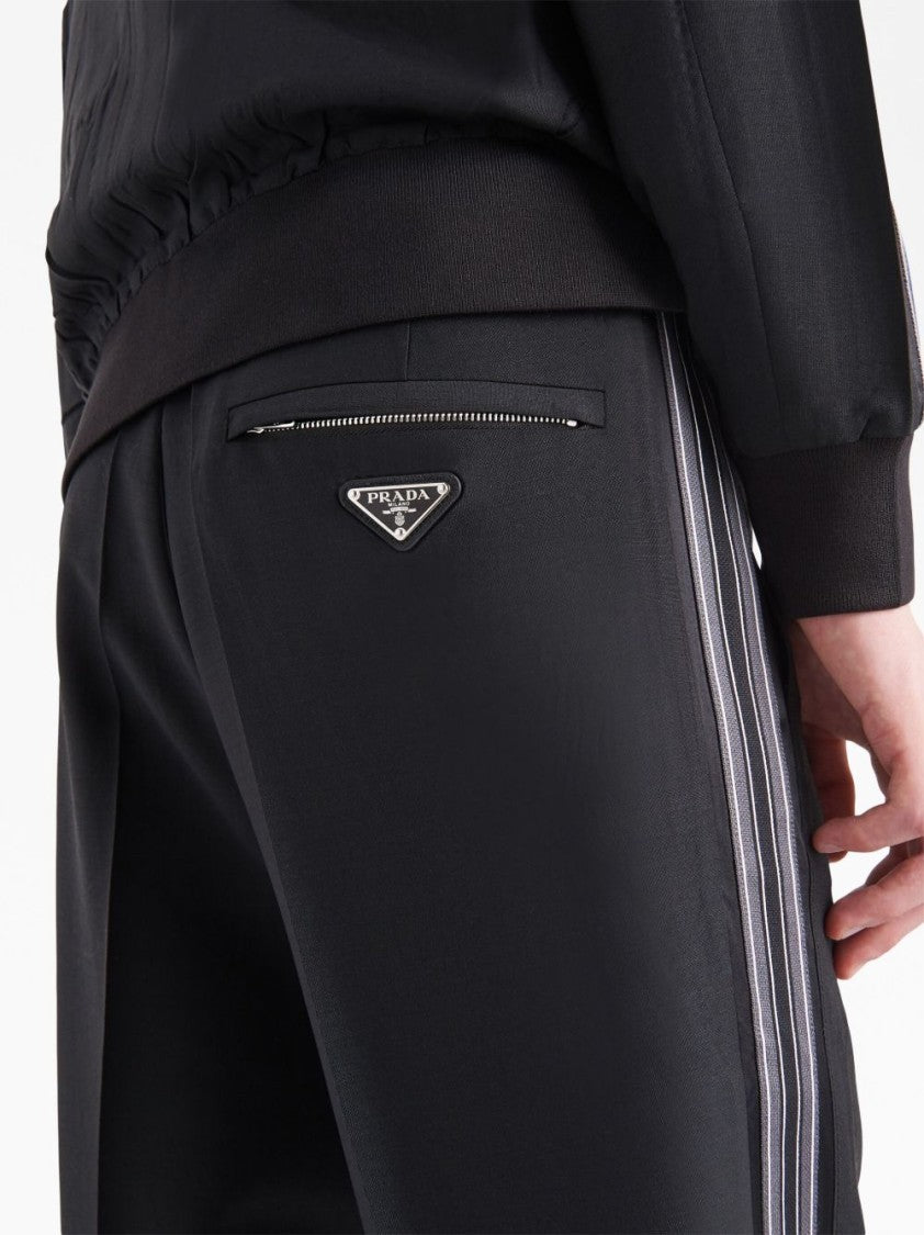 Prada Sleek Tailored Trousers With Contrasting Side Stripes