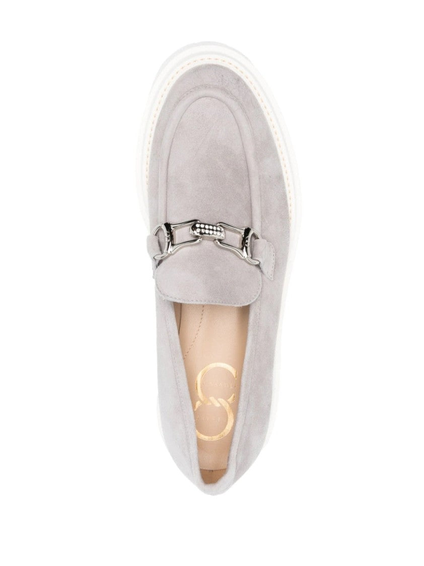 Casadei Grey Leather Loafers