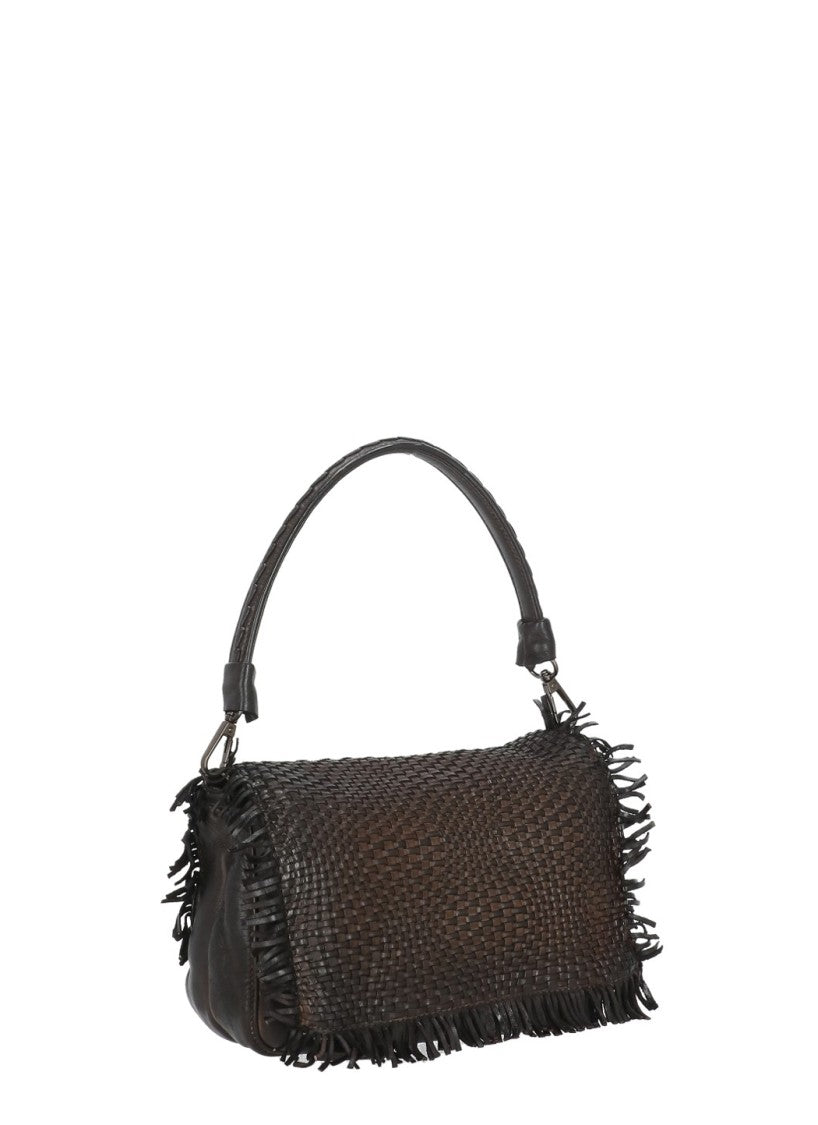 Reptile's House Braided Shoulder Bag With Fringed Accents