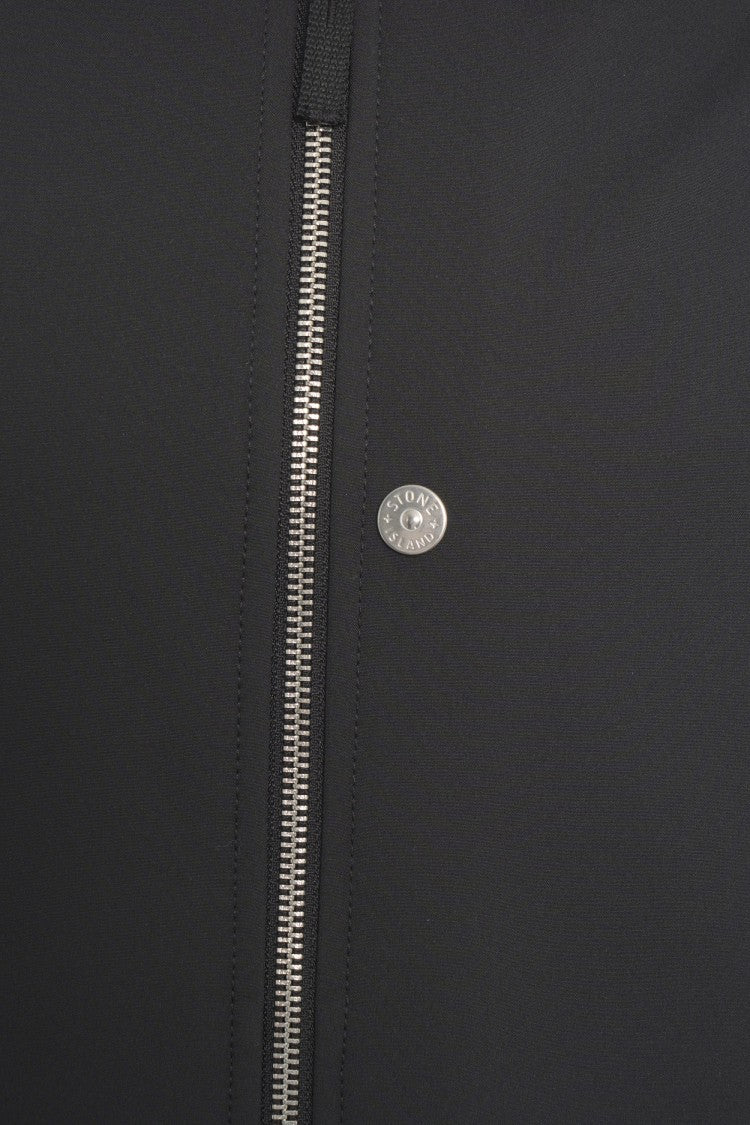 Stone Island Black Overshirt With Removable Logo Patch