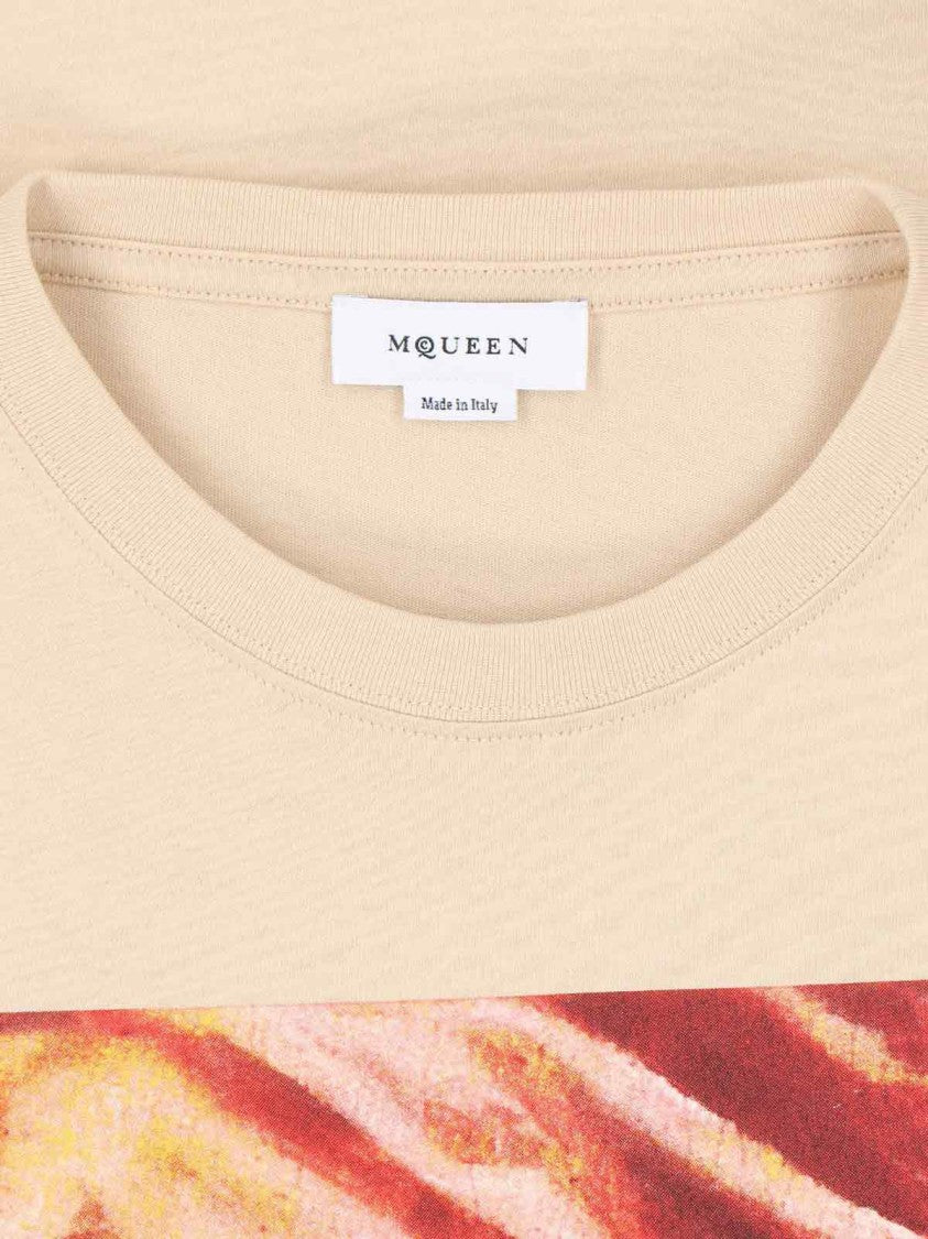 Alexander Mcqueen Portrait Logo T-Shirt – Beige
