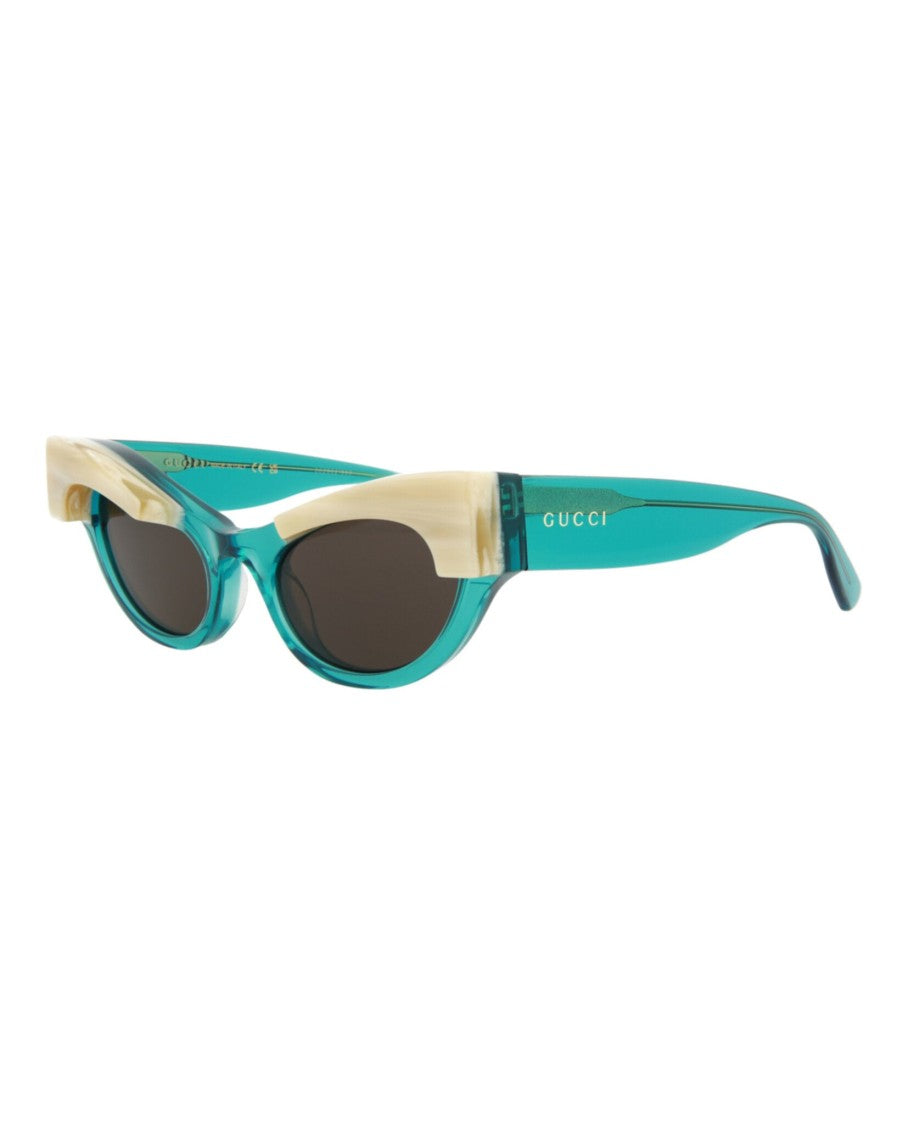 Gucci Cat Eye-Frame Acetate Sunglasses With Turquoise