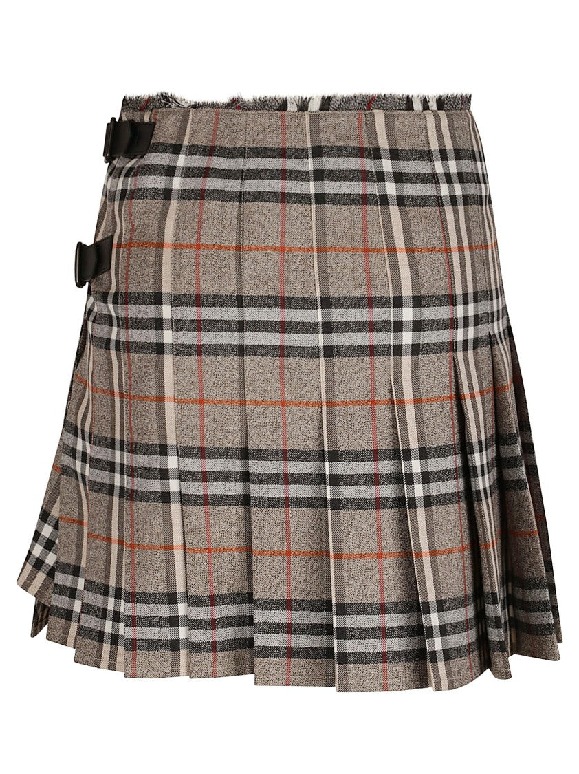Burberry Wrap Closure Wool Skirt