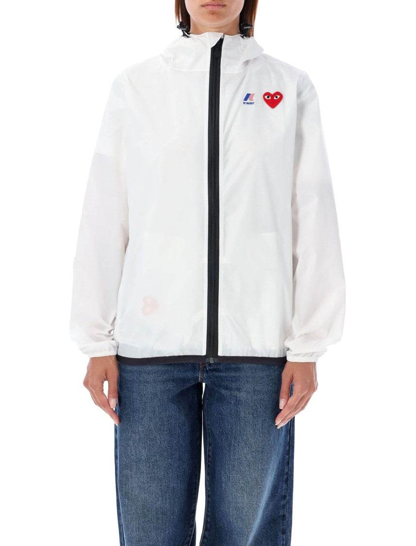 Comme Des Garçons Minimalist Full Zip Jacket With Distinctive Heart Patch