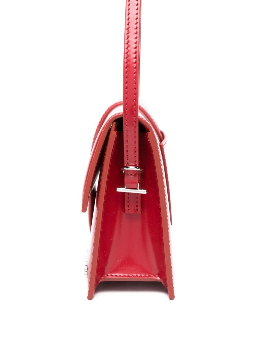 Jacquemus Red Glossy Structured Silk Shoulder Bag