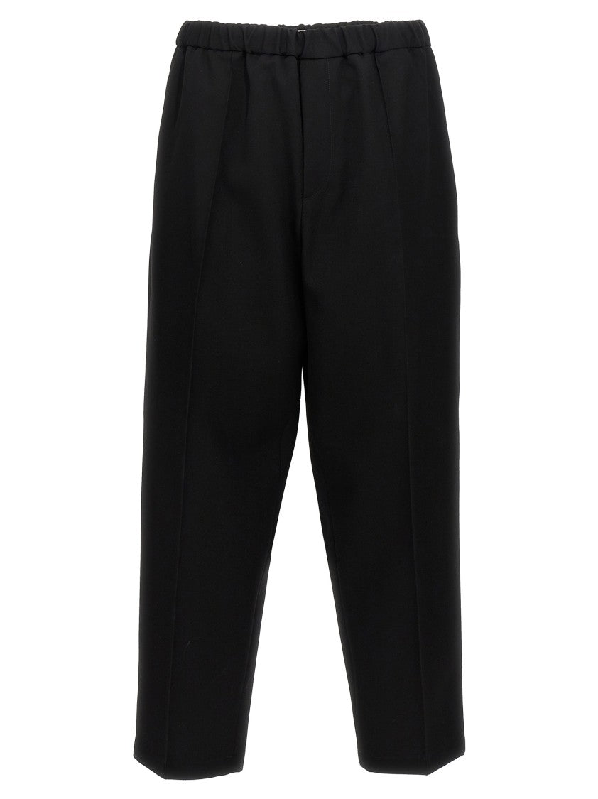 Jil Sander Relaxed-Fit Black Wool Trousers