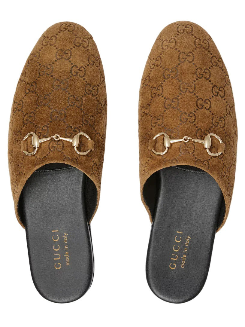 Gucci Textured Calf Leather M Lucy Mule Loafers