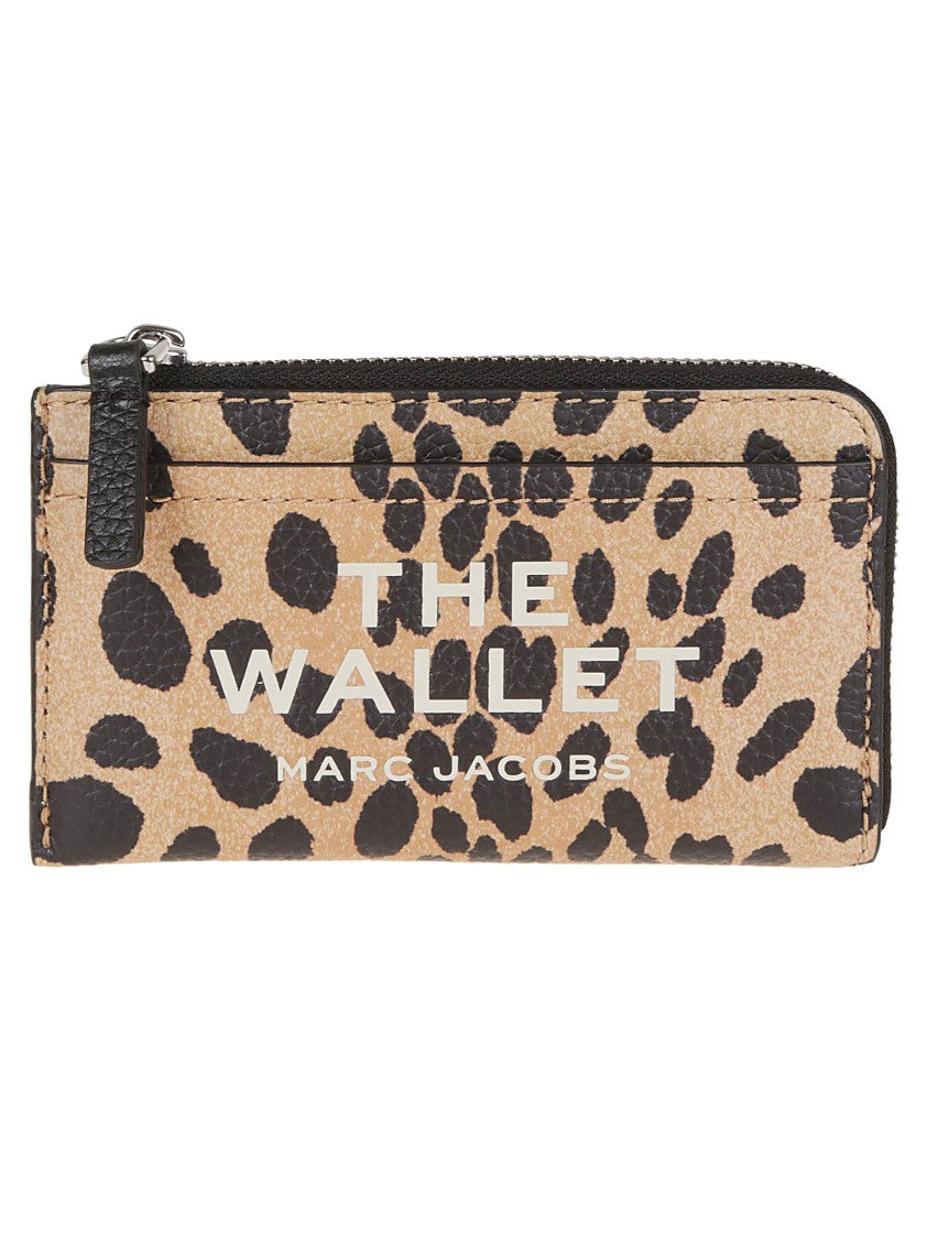Marc Jacobs Leopard Print Leather Wallet With Zip Closure
