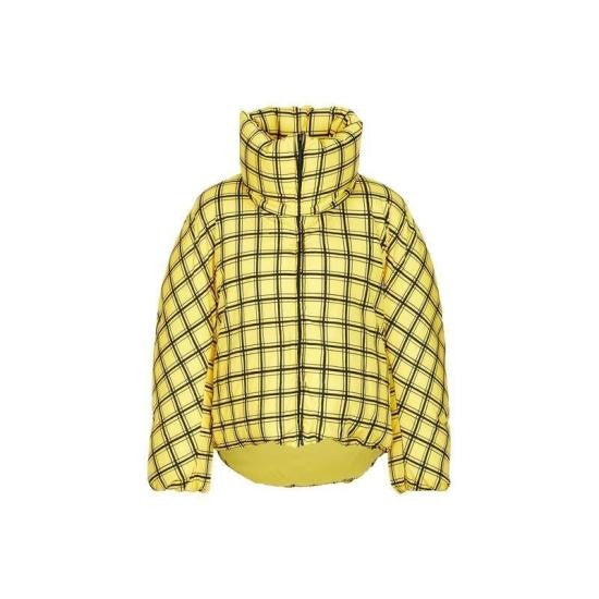 Marni Cropped Checkered Puffer Jacket With High Collar