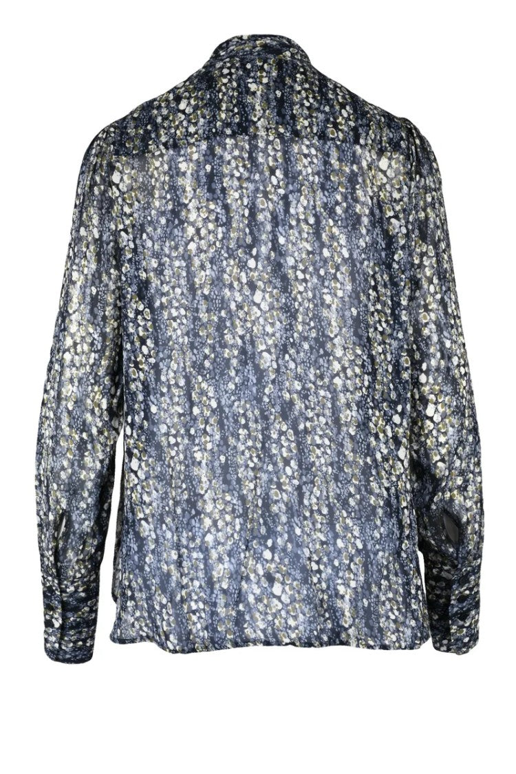 Dondup Chiffon Blouse - Blue/White