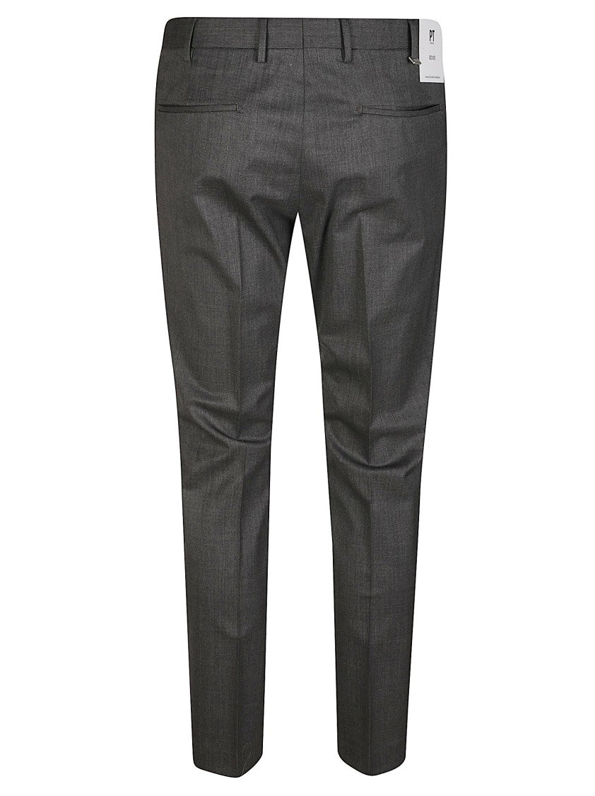 Pt Torino Dieci Tailored Slim Grey Virgin Wool Pants