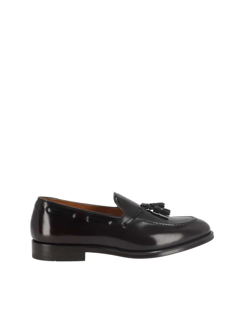 Doucal's Ebony Brown Adler Horsehair Tassel Loafers