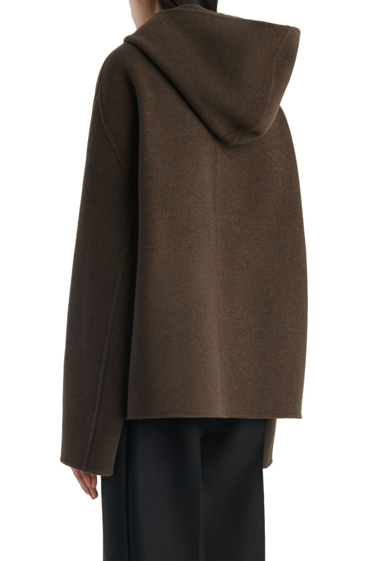Khaite Brown Wool-Blend Hooded Dolem Jacket