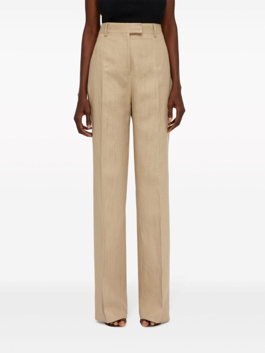 Ferragamo Sand Beige Tailored Trousers