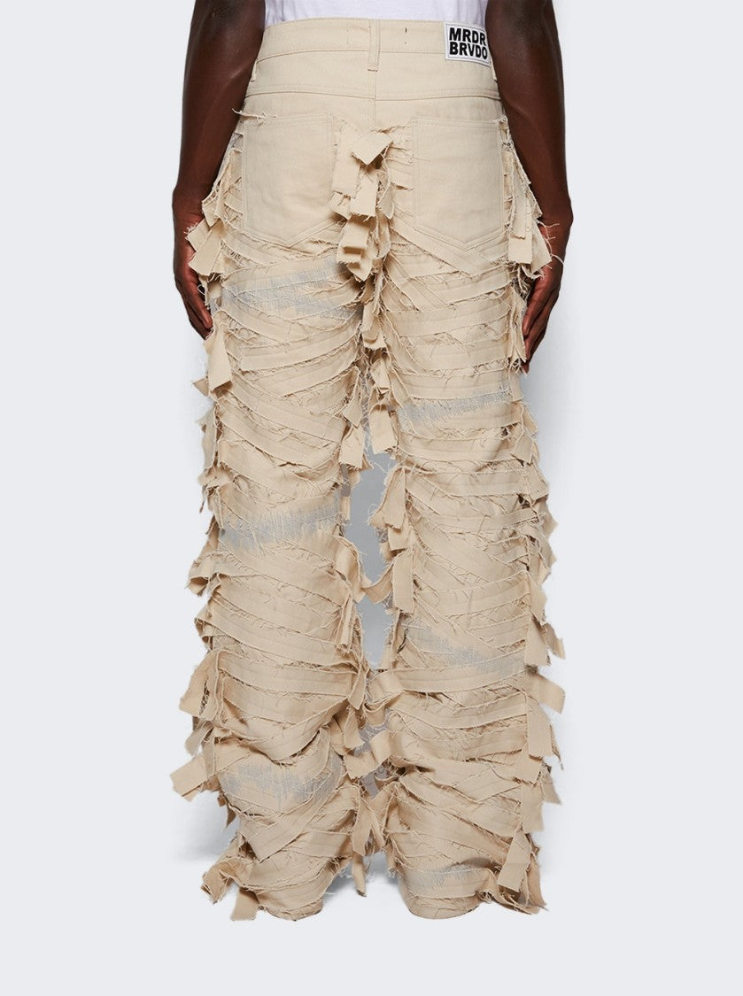 Who Decides War Engulfed Denim Jeans Cream