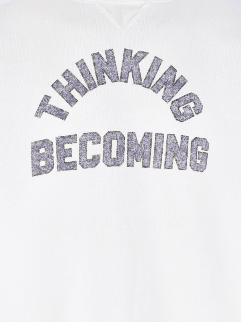 Sacai Cotton Graphic Print Sweatshirt With Crew Neckline