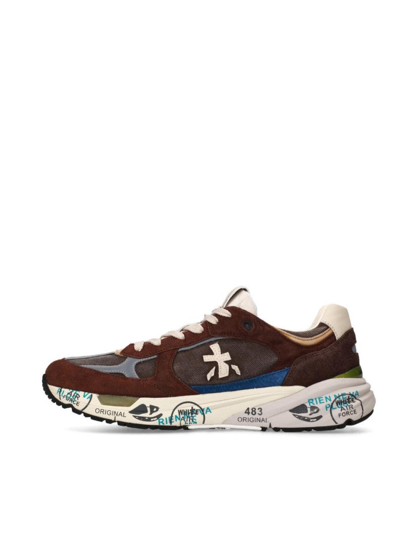 Premiata Mesh And Suede Lace-Up Sneakers