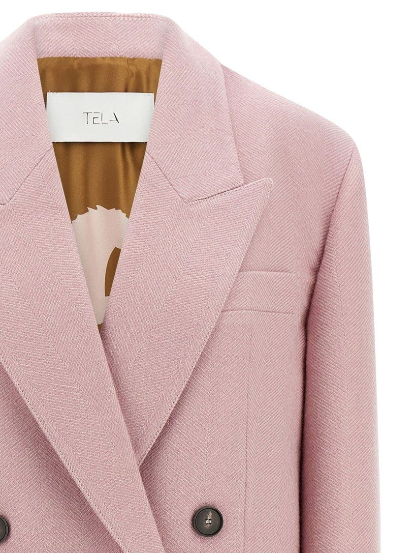 Tela Nomade Double-Breasted Tailored Wool Blazer
