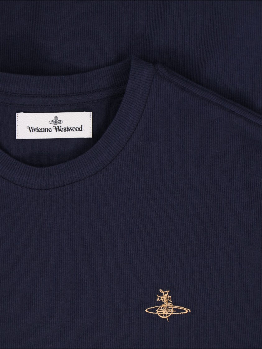 Vivienne Westwood "Orb" Logo T-Shirt – Navy Blue
