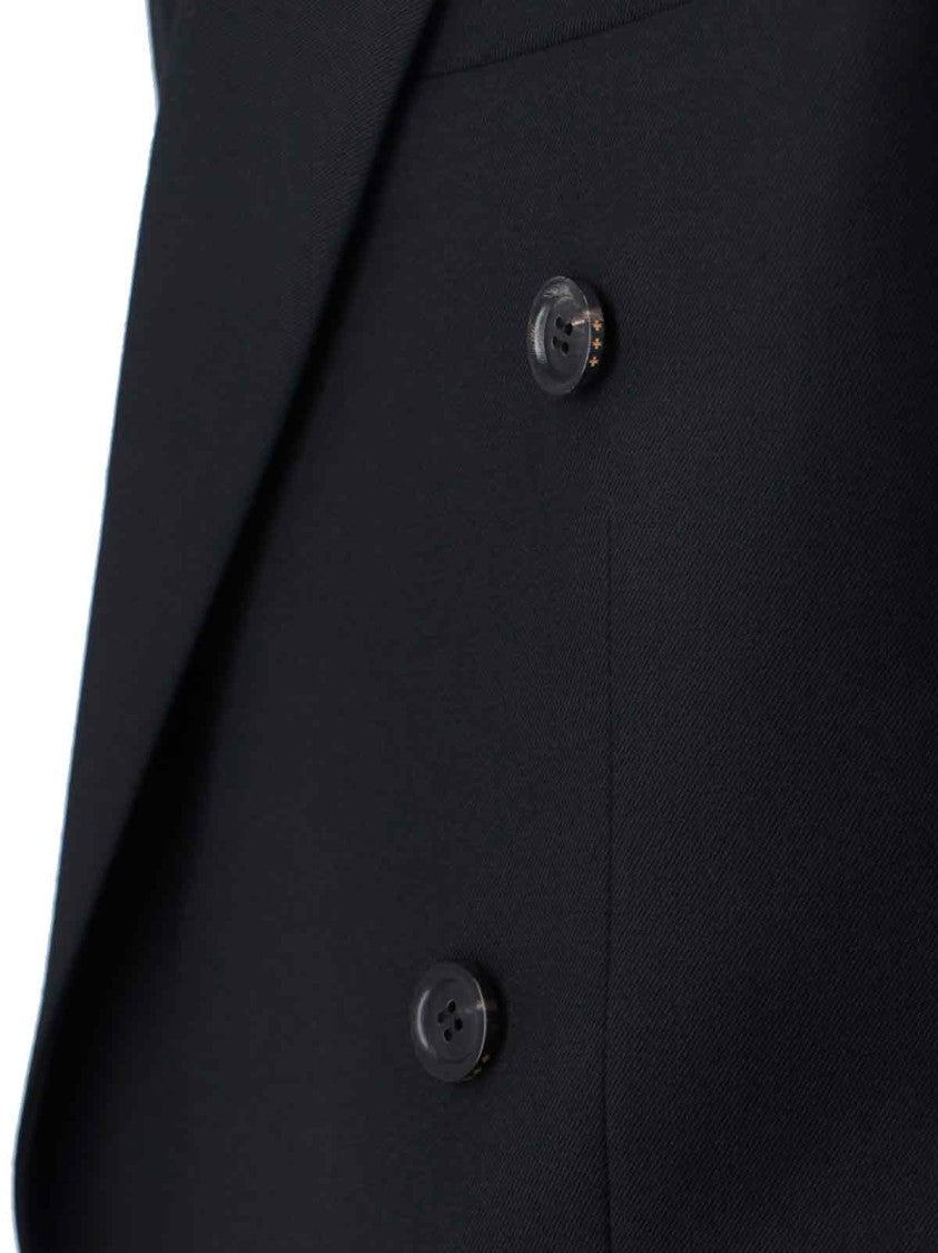 Tonywack Black Tony Wack Double-Breasted Wool-Blend Blazer