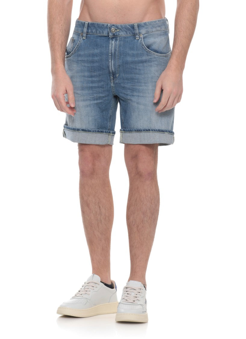 Dondup Blue Cotton Bermuda Shorts