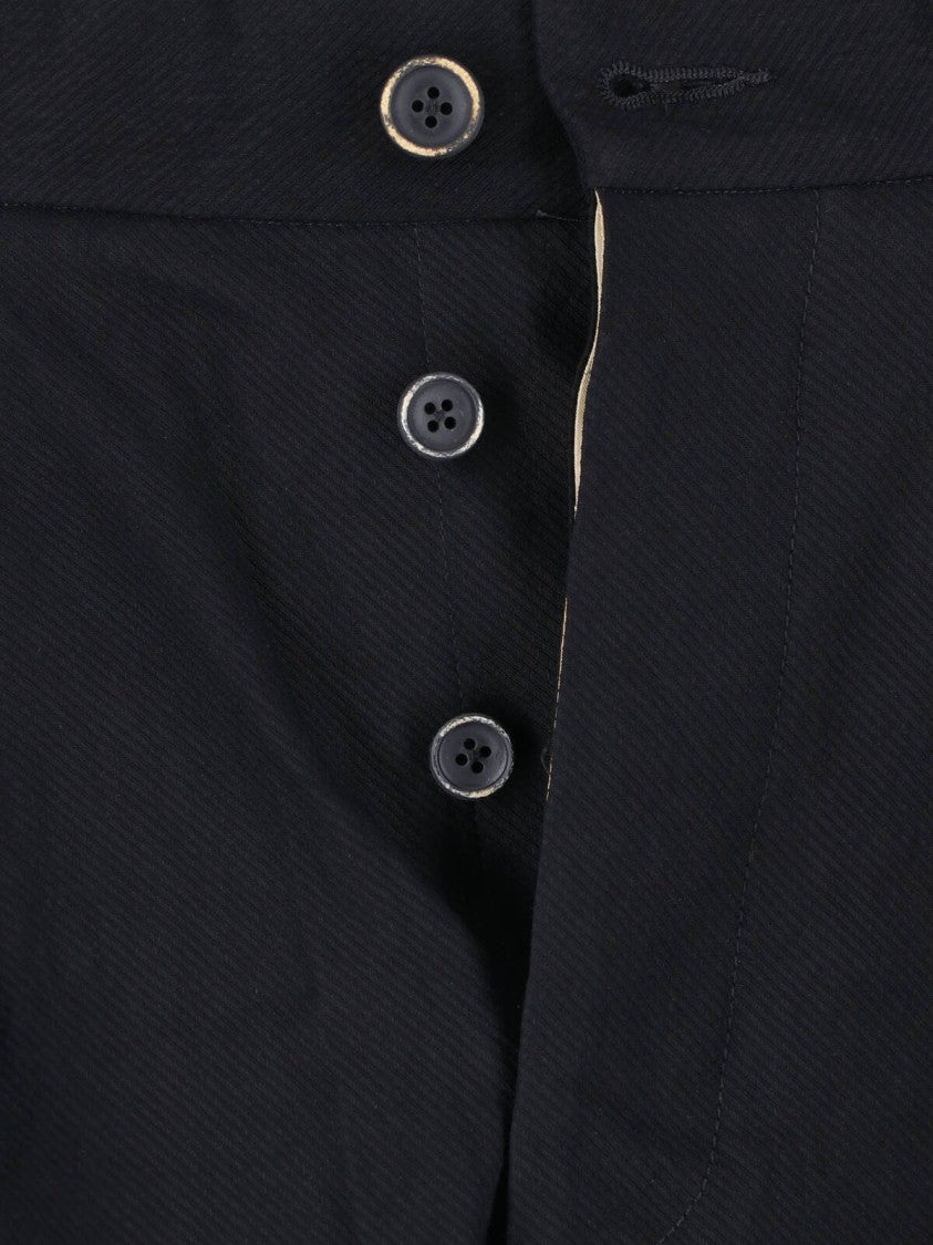 Uma Wang Black High-Waisted Wide-Leg Linen Trousers
