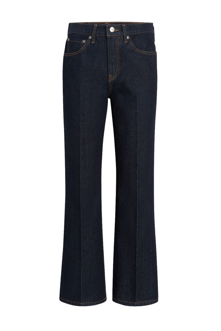 Khaite Clara Cropped Indigo Denim Jeans